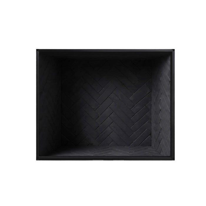 Majestic Biltmore wood burning fireplace with Black Onyx herringbone brick interior panels