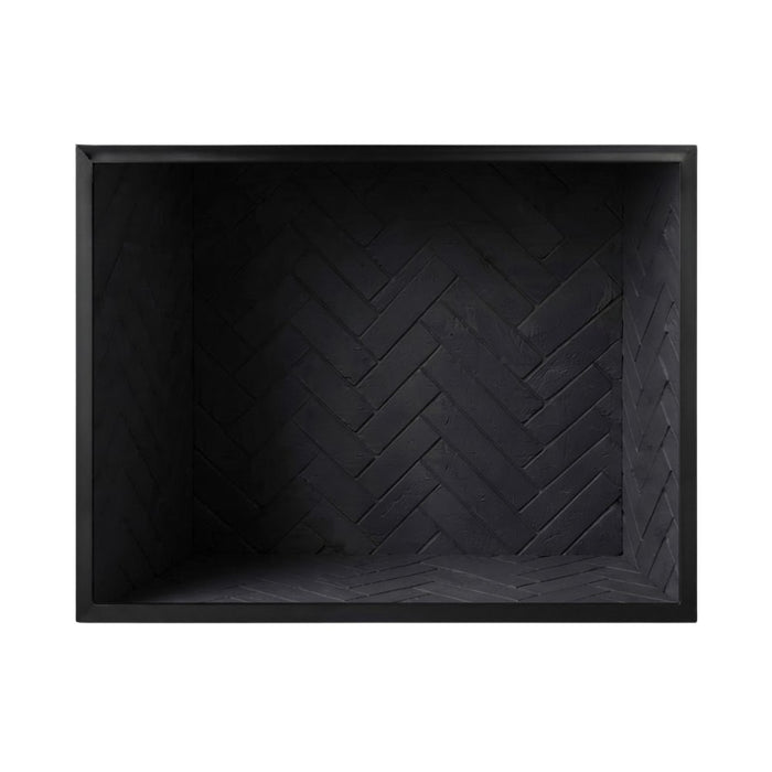 Majestic Biltmore wood burning fireplace with Black Onyx herringbone brick interior panels