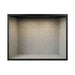 Majestic Biltmore wood burning fireplace with Natural Gray herringbone brick interior panels