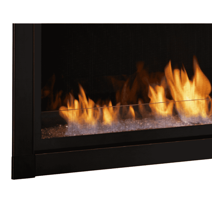 Detail shot of Monessen Artisan 72" contemporary black satin front