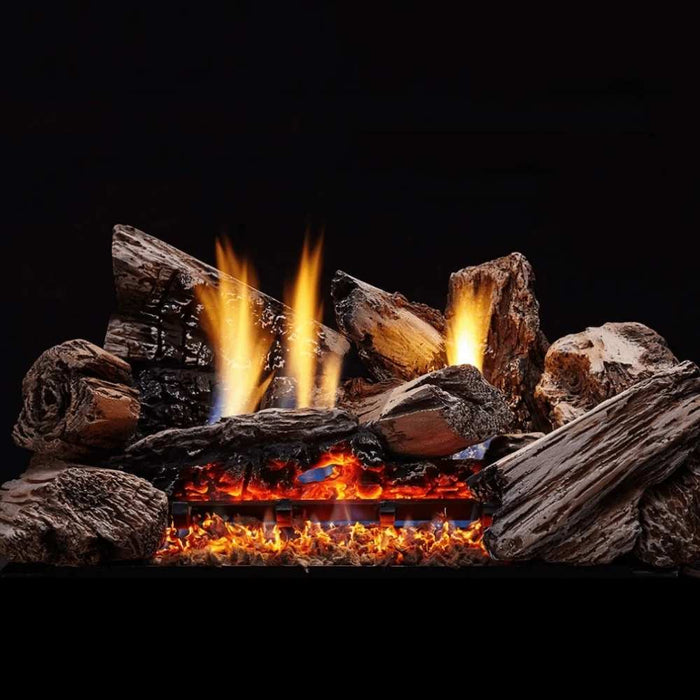 Monessen glow getter vent free gas burner shown with Moxie log set (not included)