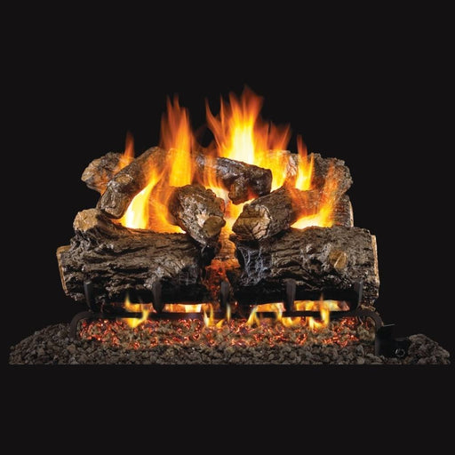 24" RH Peterson Real Fyre Burnt Rustic Oak Outdoor Vented Gas Log Set