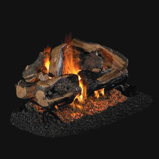 RH Peterson Real Fyre Charred Rugged Split Oak See Thru Outdoor Vented Gas Log Set