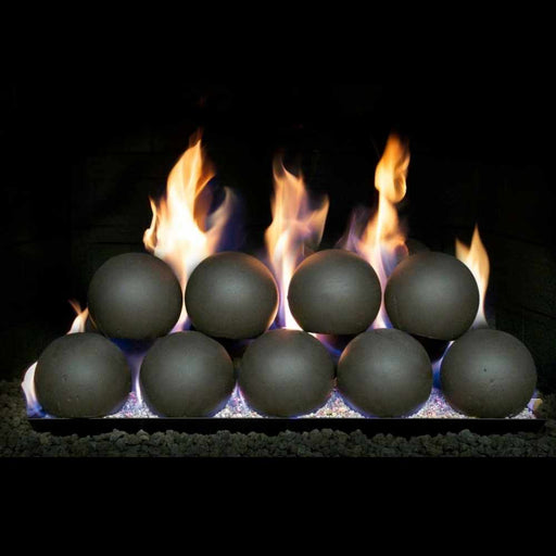 4" RH Peterson Real Fyre Epic Black Fyre Spheres with Vented Burner