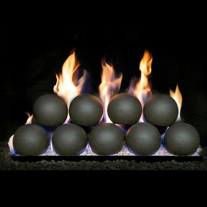 4" RH Peterson Real Fyre Epic Black Fyre Spheres with Vented Burner