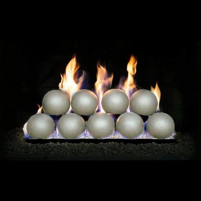 5" RH Peterson Real Fyre Graystone Fyre Spheres with Vented Burner