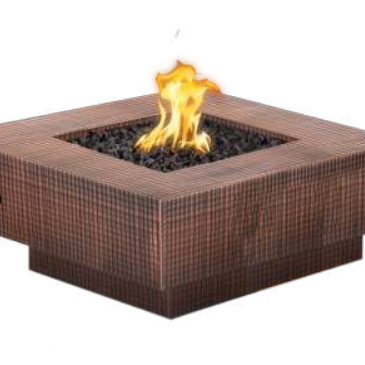 The Outdoor Plus Cabo 60" Square Fire Pit - Hammered Copper