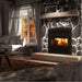 Valcourt Lafayette II high efficiency wood burning fireplace with black arched faceplate and urban style faceplate louver and black door overlay