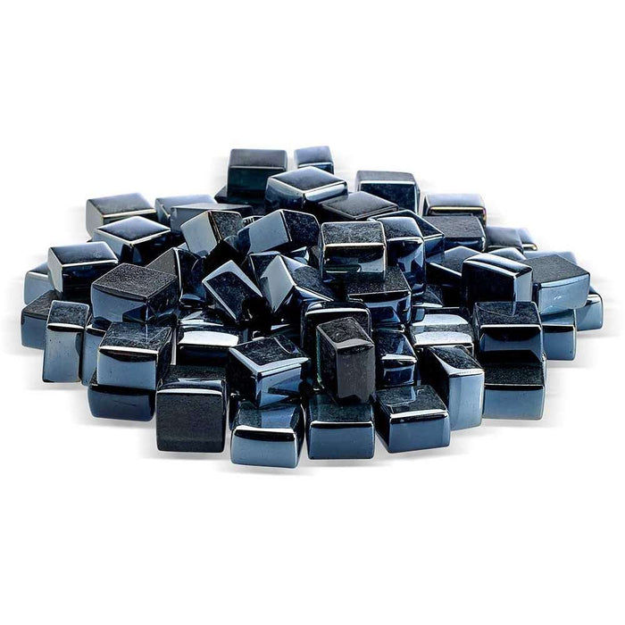 Warming Trends luster fire glass cubes in color black