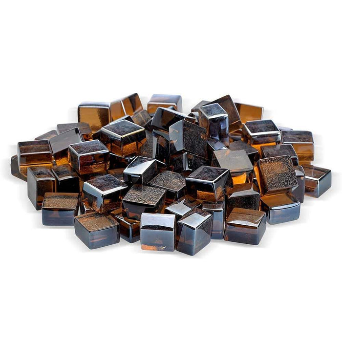 Warming Trends luster fire glass cubes in color copper