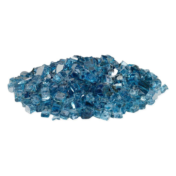 Warming Trends reflective fire glass in color pacific blue