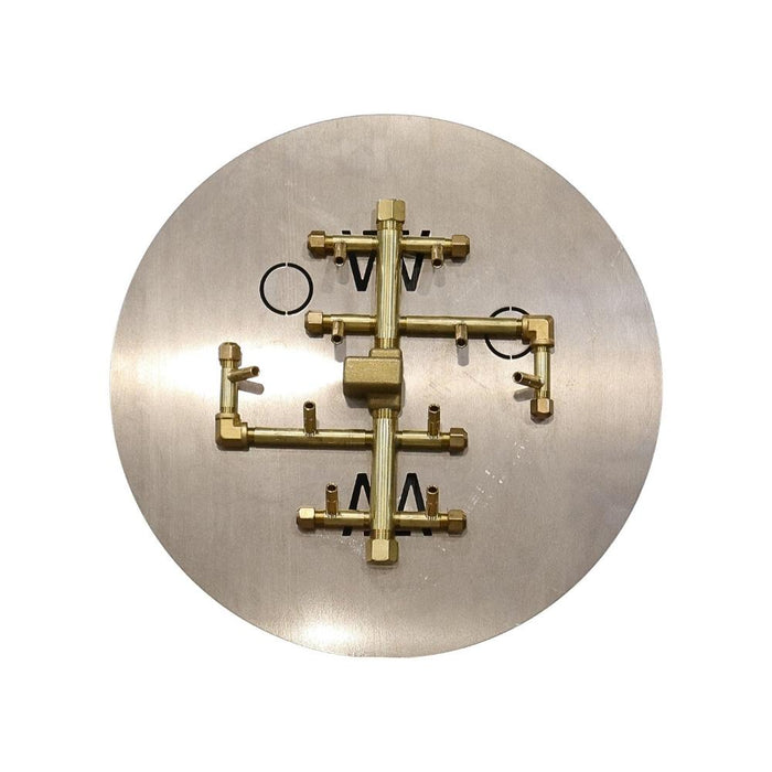 Warming Trends U100 100K BTU Round CROSSFIRE Brass Burner Kit with The Plate Fitted