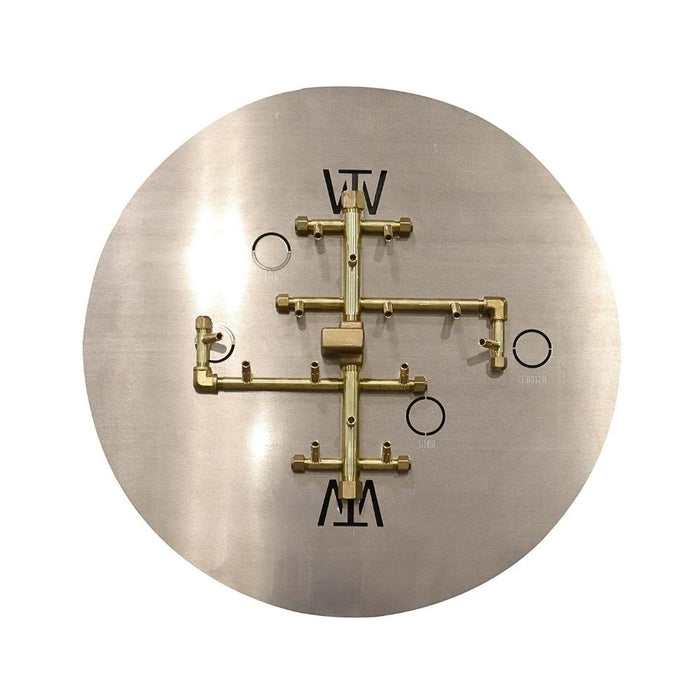 Warming Trends U140 140K BTU Round CROSSFIRE Brass Burner Kit with Plate Fitted