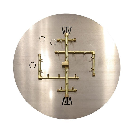 Warming Trends U180 180K BTU Round CROSSFIRE Brass Burner Kit with Plated Fitted