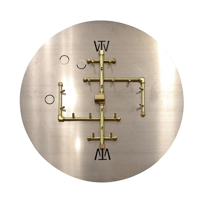 Warming Trends U180 180K BTU Round CROSSFIRE Brass Burner Kit with Plated Fitted