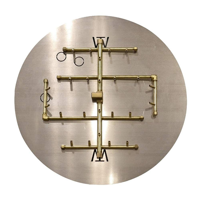 Warming Trends U240 240K BTU Round CROSSFIRE Brass Burner Kit with Plate Fitted
