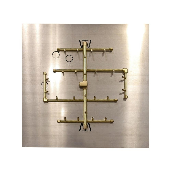 Warming Trends U240 240K BTU Square CROSSFIRE Brass Burner Kit with Plate Fitted