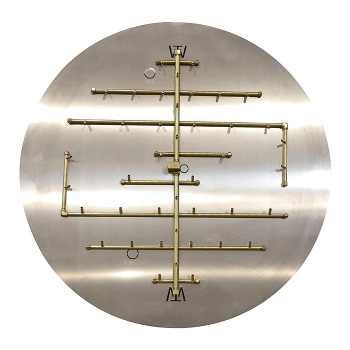 Warming Trends U420 420K BTU Round CROSSFIRE Brass Burner Kit with Plate Fitted