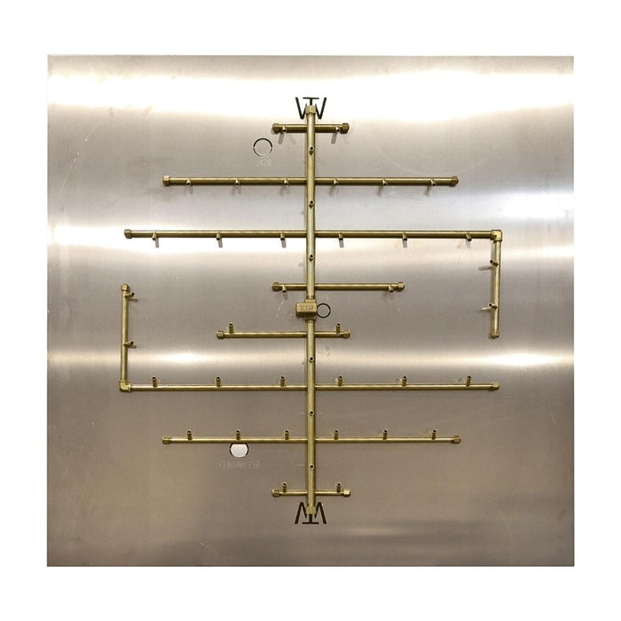 Warming Trends U420 420K BTU Square CROSSFIRE Brass Burner Kit with Plate Fitted