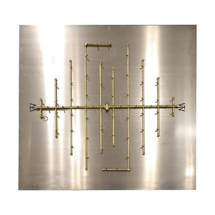 Warming Trends U560 560K BTU Square CROSSFIRE Brass Burner Kit with Plate Fitted