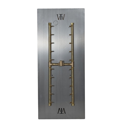 Warming Trends UH200 200K BTU H-Style CROSSFIRE Brass Burner Kit with Plate Fitted
