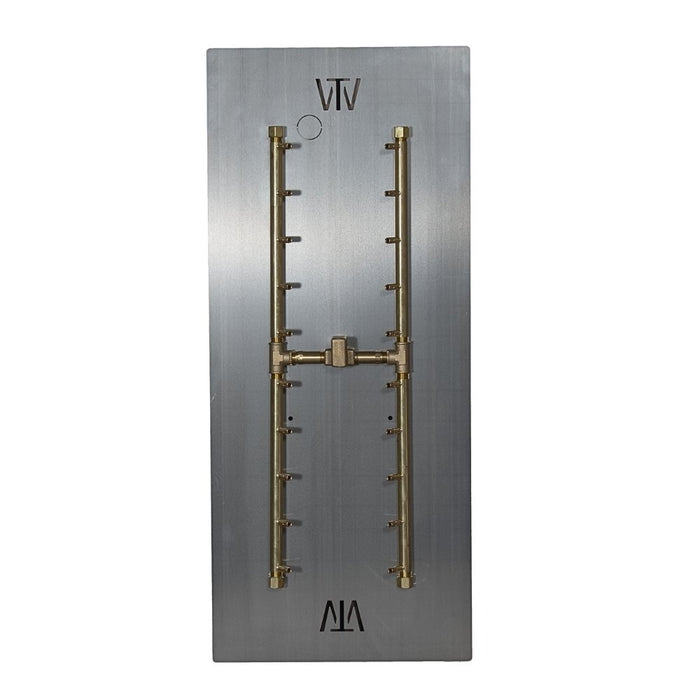 Warming Trends UH200 200K BTU H-Style CROSSFIRE Brass Burner Kit with Plate Fitted