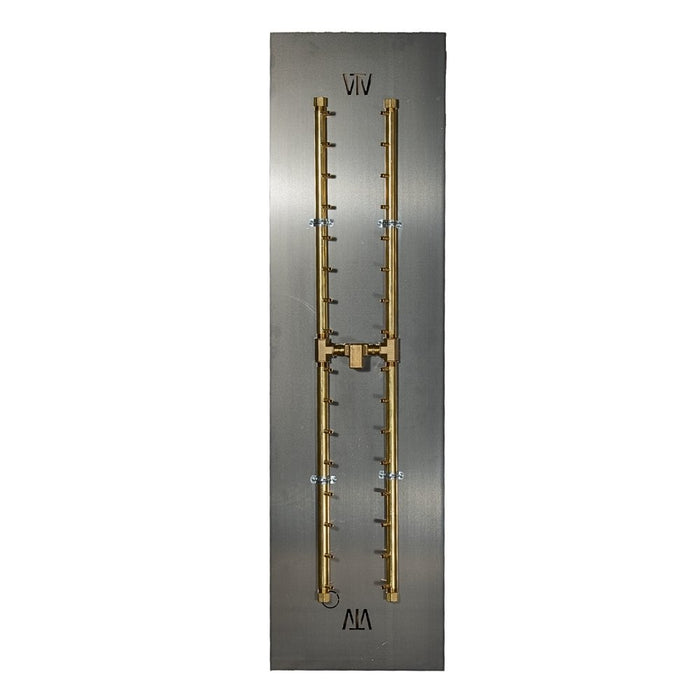 Warming Trends UH340 340K BTU H-Style CROSSFIRE Brass Burner Kit with Plate Fitted
