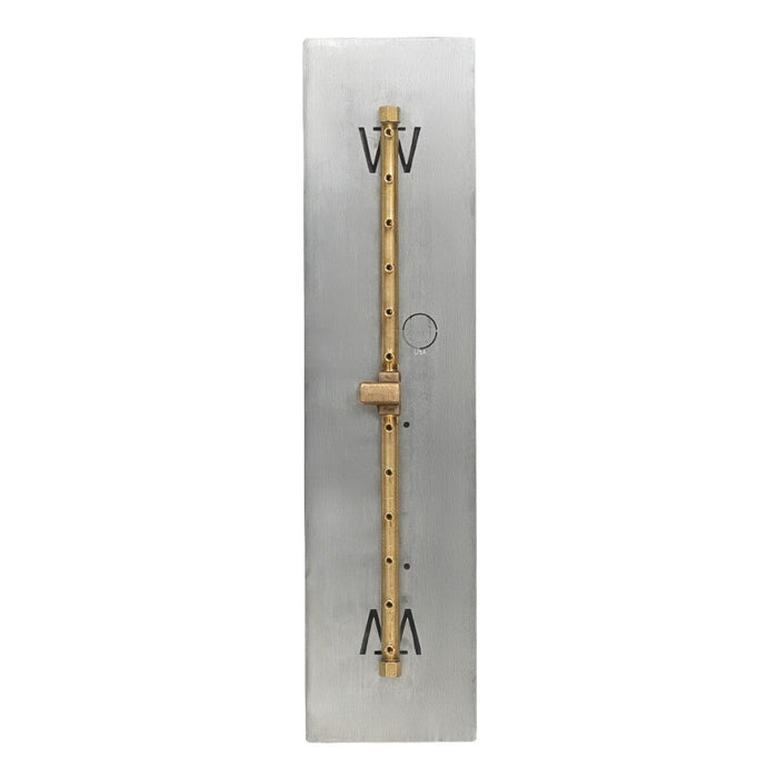 Warming Trends UL130 130K BTU Linear CROSSFIRE Brass Burner Kit with Plate Fitted