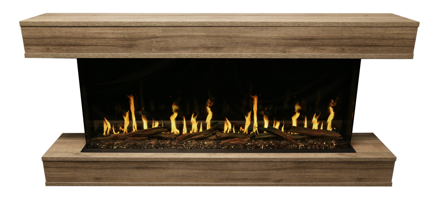  Weathered Walnut Mantel Packagefor Modern Flames Orion Multi Virtual Multi- Sided Electric Fireplace